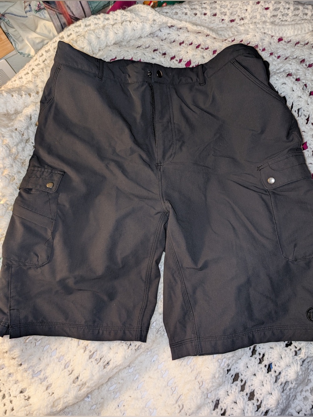 Novara men’s biking Cycling Shorts Black MTB Padded Nylon Shell Pocket XL